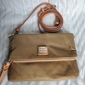 EUC - Dooney & Bourke Miramar Nylon Fold-over Crossbody in Khaki